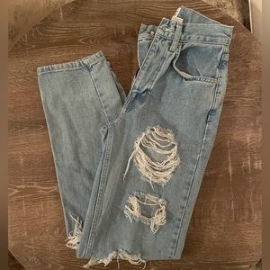 BDG High Rise Baggy Distressed Jeans